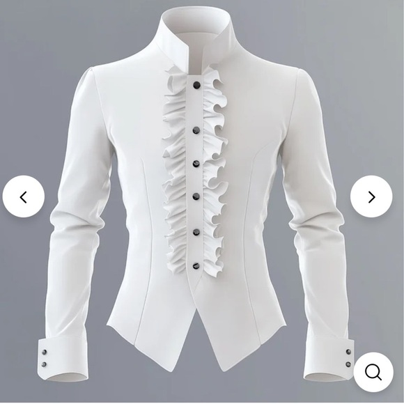 Other - Elegant White Ruffled collar prom dress formal shirt renaissance cosplay band